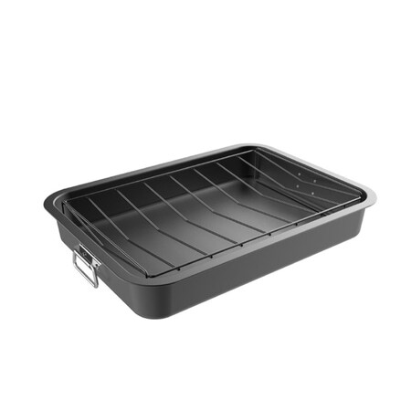 Classic Cuisine Classic Cuisine 82-KIT1106 Roasting Pan with Angled Rack-Nonstick Oven Roaster & Removable Tray 82-KIT1106